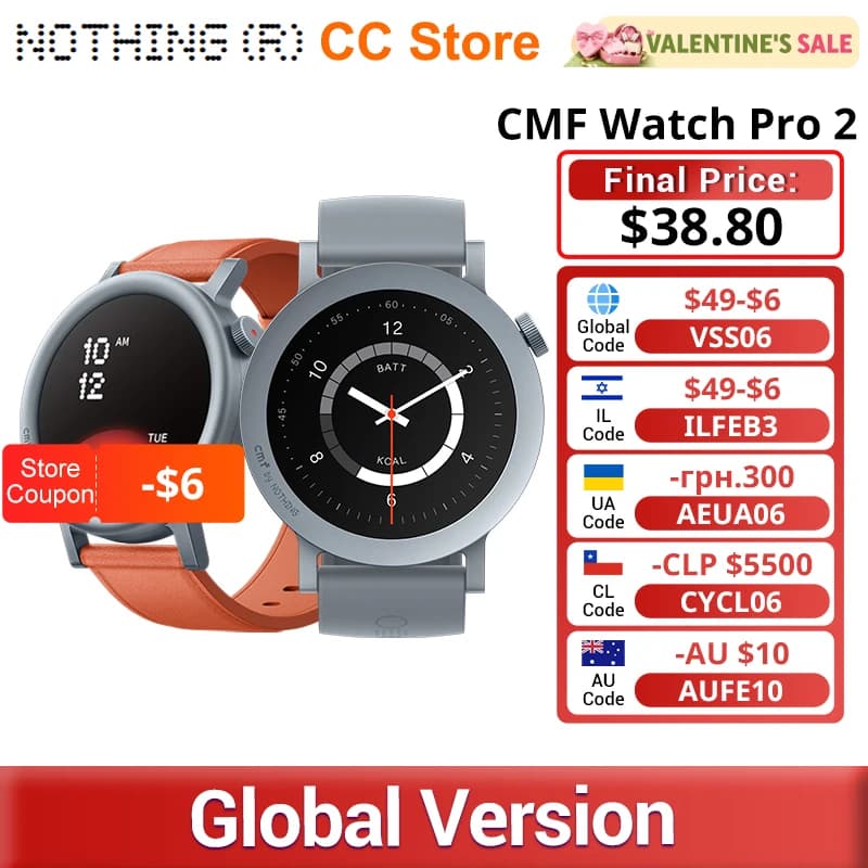 Version Globale Montre Connectée Nothing CMF Smart Watch Pro 2 1.32” AMOLED 120 Modes Sportifs GPS M