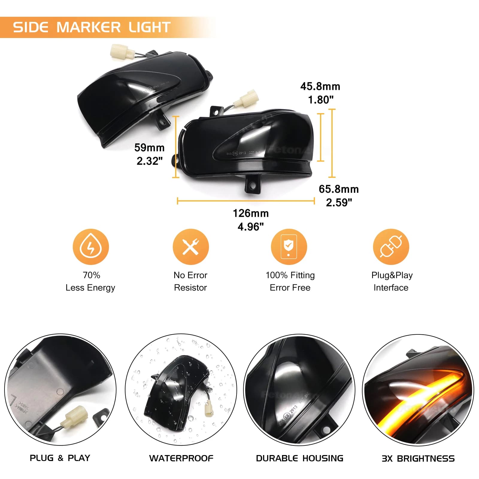 Clignotant dynamique pour Honda, pour JAZZ GE6 et GE8 HYBRID GP1, clignotant, lampe latérale
