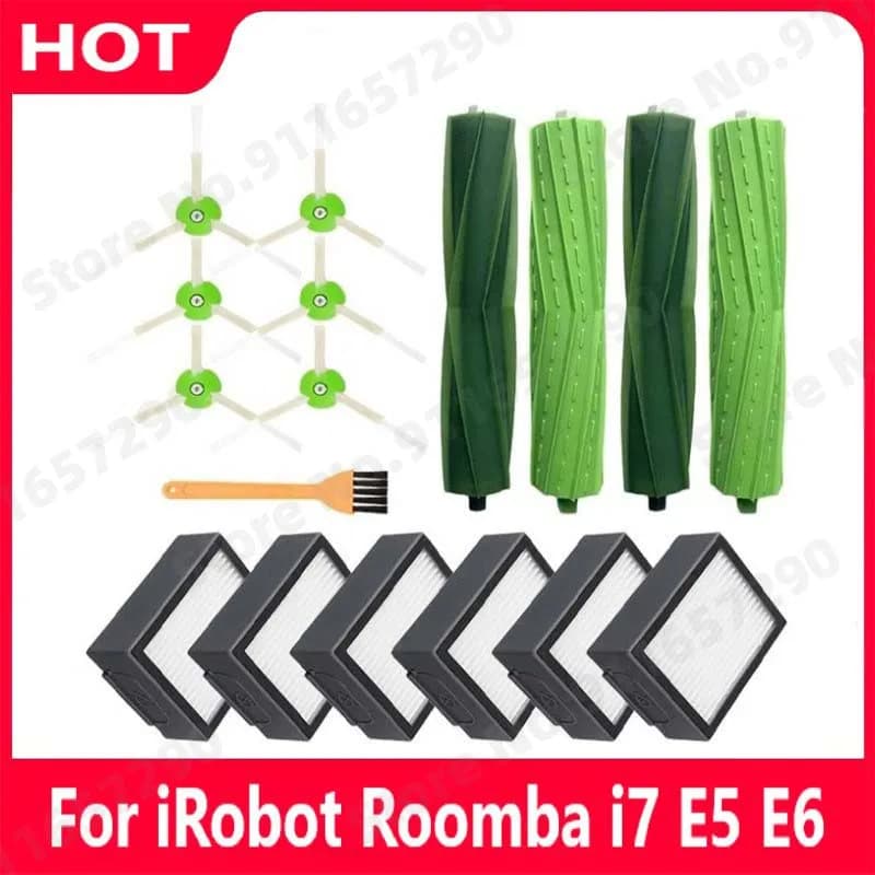 Brosse latérale principale pour iRobot Roomba i7 E5 E6 série I, filtre Hepa, rouleau, pièces de rech