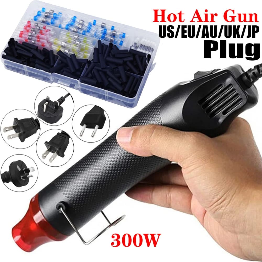 Mini pistolet thermique électrique portatif 300W, avec 300 boutons thermorétractables, pour bricolag