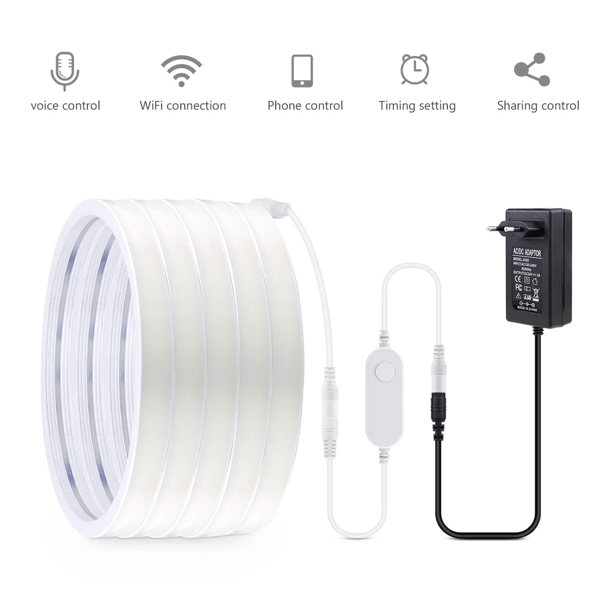 Tuya Smart WiFi COB néon LED bande lumineuse 320 LED s/M Gel de silice Tube LED lumières bande chamb
