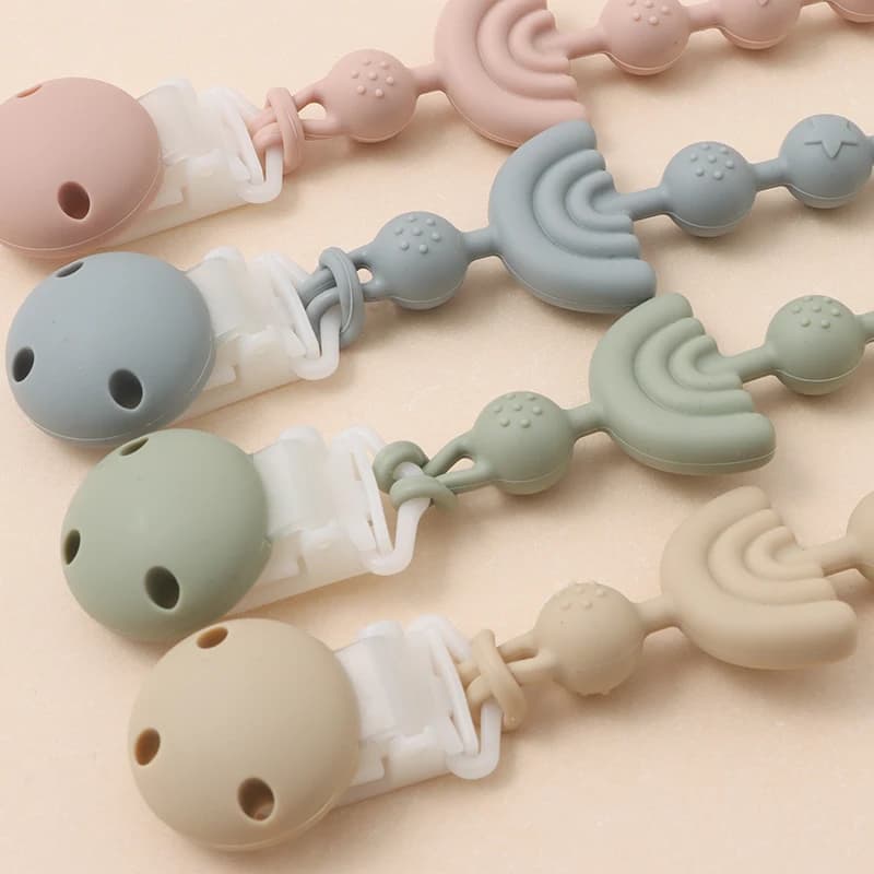 Attache-sucette en Silicone pour bébé, Clip de chaîne, porte-tétine factice, sans BPA, chaîne de den
