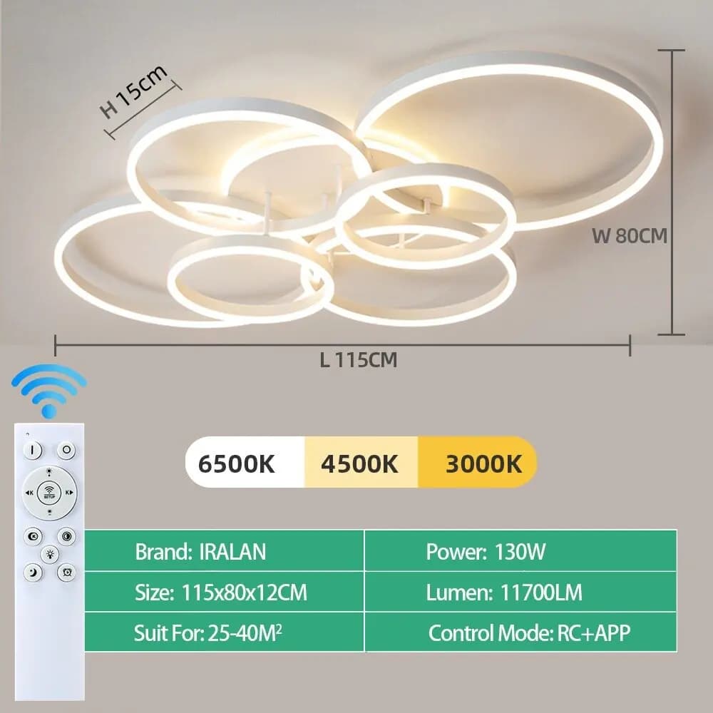 Lustre de plafond LED pour la maison, salon, bureau, chambre à coucher, lampe de plafond à intensité