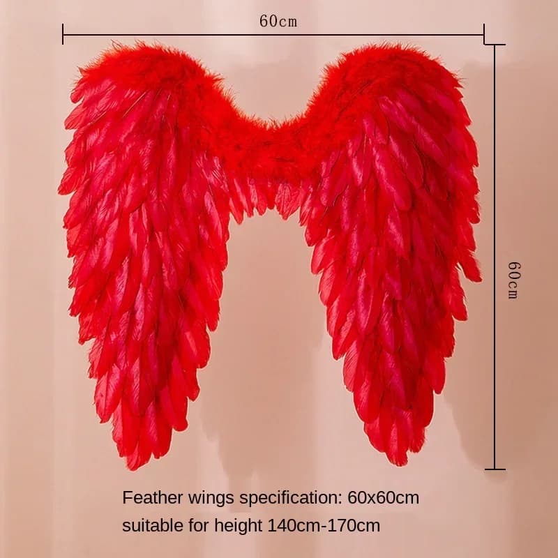 Ailes de plumes d'ange noires et blanches, accessoires de fête de vacances, aménagement de scène, dé
