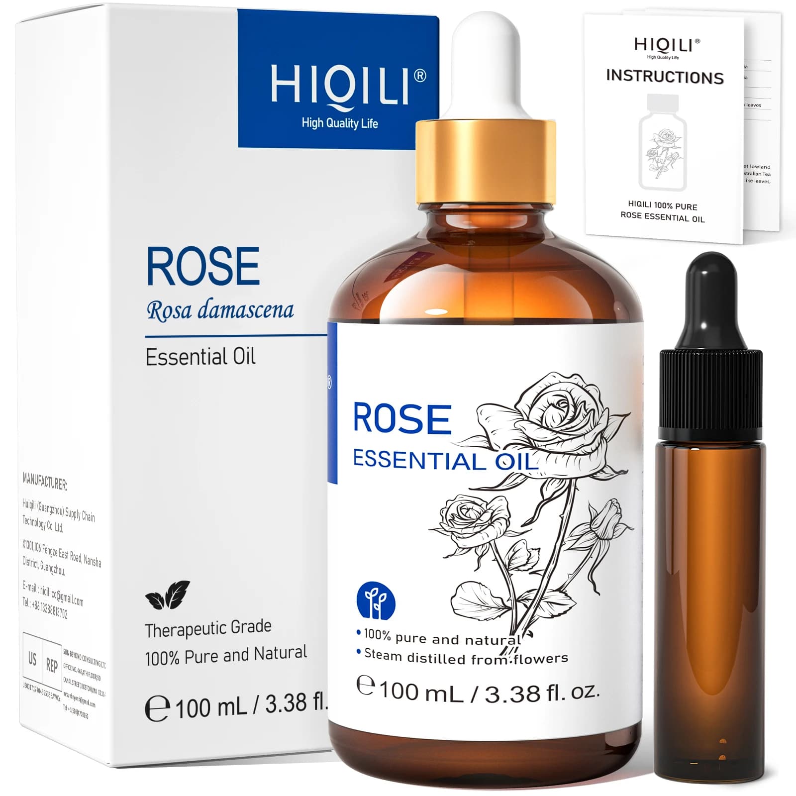HIQILI huile essentielle de basilic naturel 100ML pour diffuseur d'aromathérapie bricolage savon fab