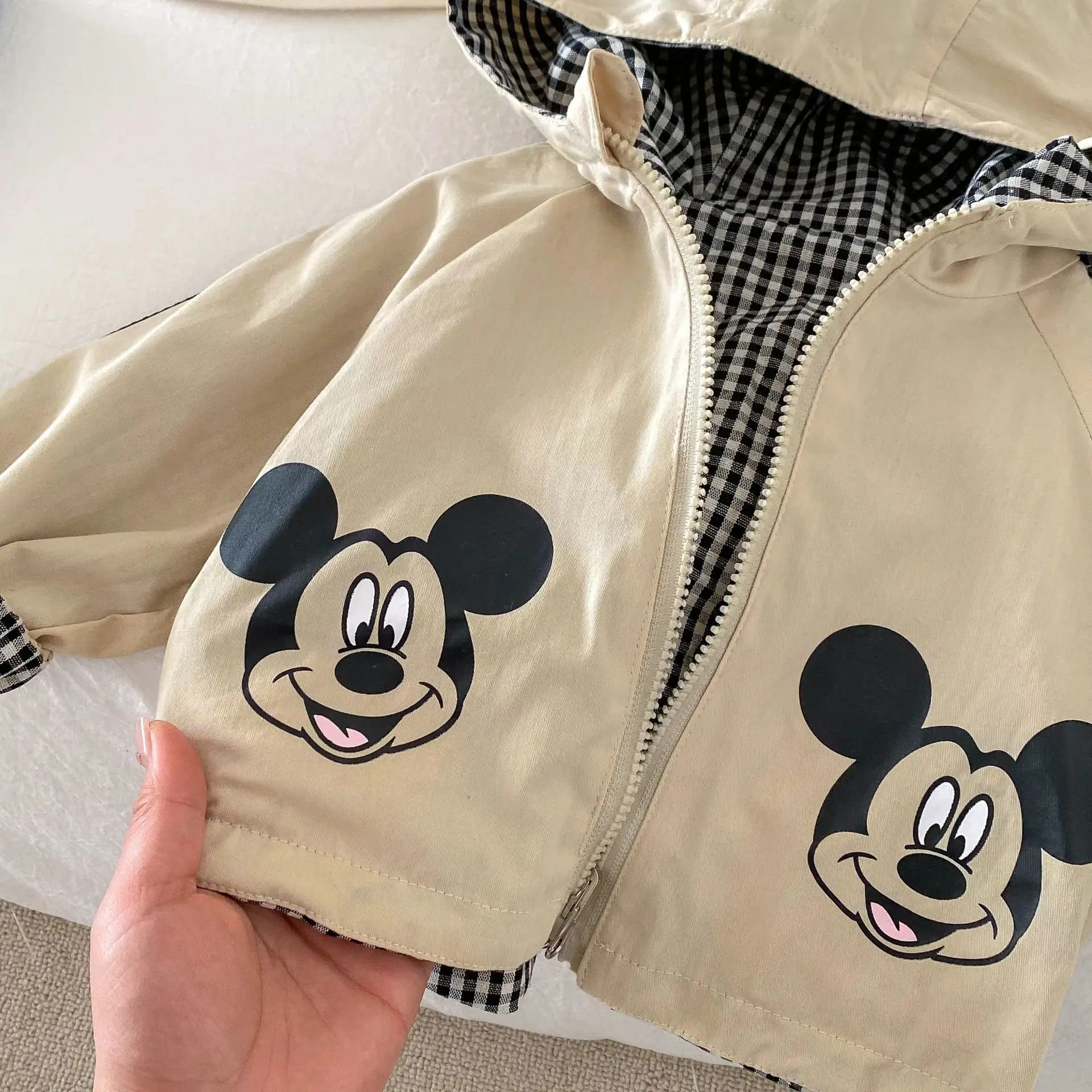 Nouveau enfant en bas âge enfants Mickey Mouse Double face veste manteaux printemps automne bébé gar