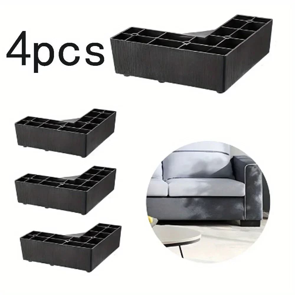 Pieds de meuble en plastique en forme de L et une ligne, pieds de canapé rectangulaires, pieds de ta