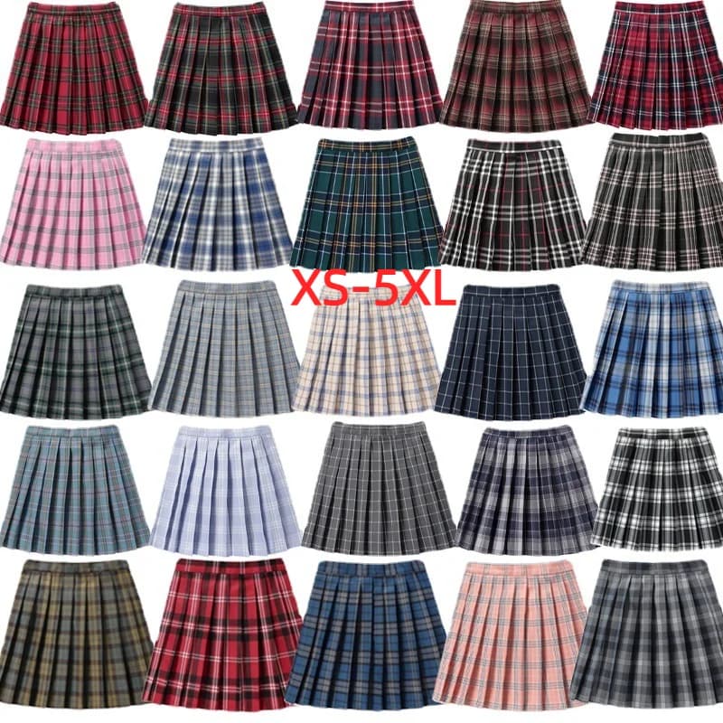Jupes plissées à carreaux taille haute pour femmes, Mini jupe de Tennis, uniforme scolaire japonais 