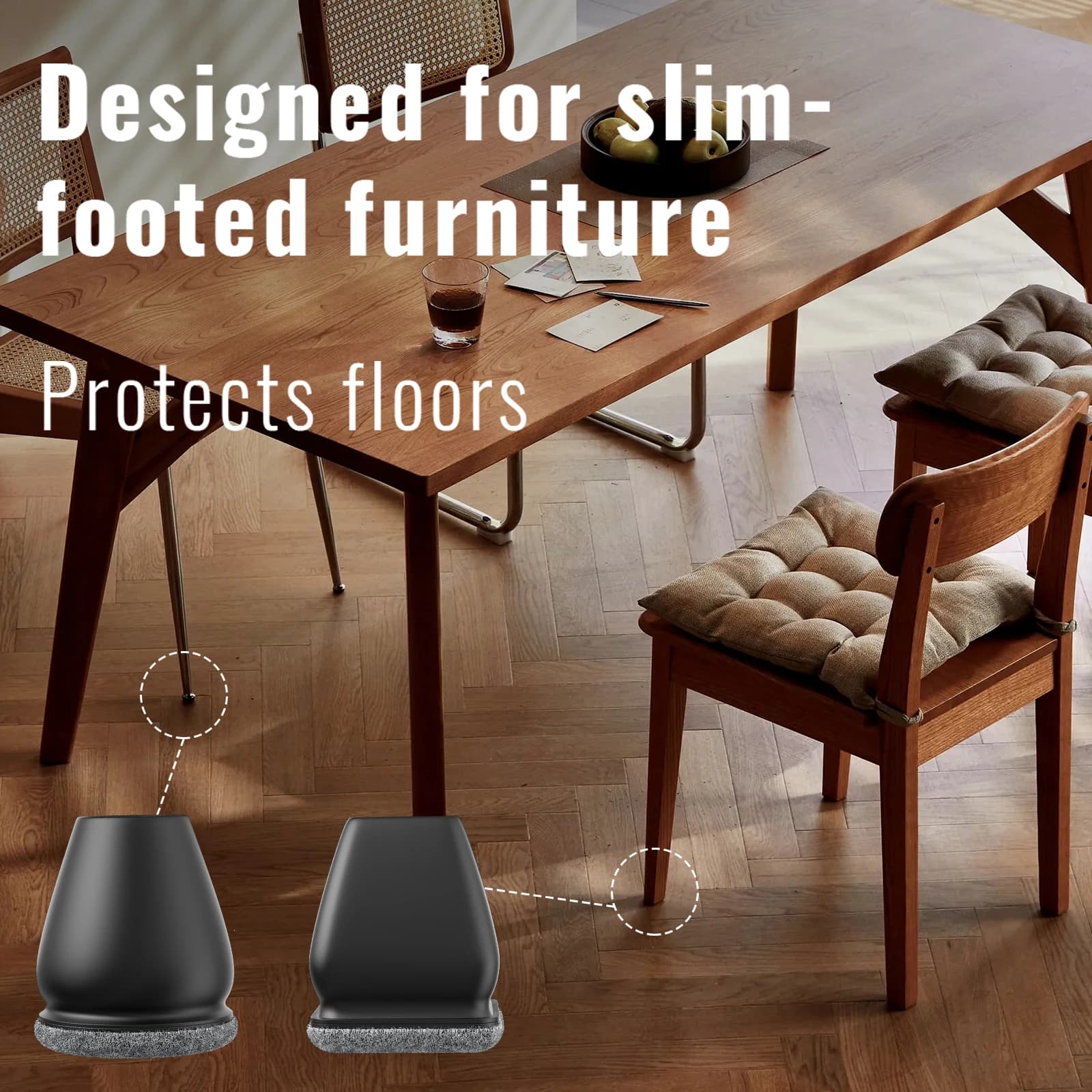 Protecteur de sol pour pieds de chaise, 8 pièces, couvre-pied en feutre diagonale avec coussinets en