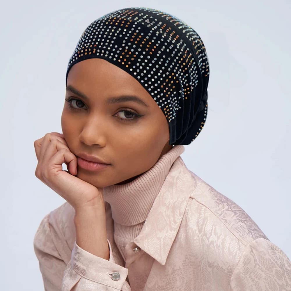 Turban élastique pour femmes musulmanes, bonnet Hijab, bandeau de sauna, casquettes africaines et in