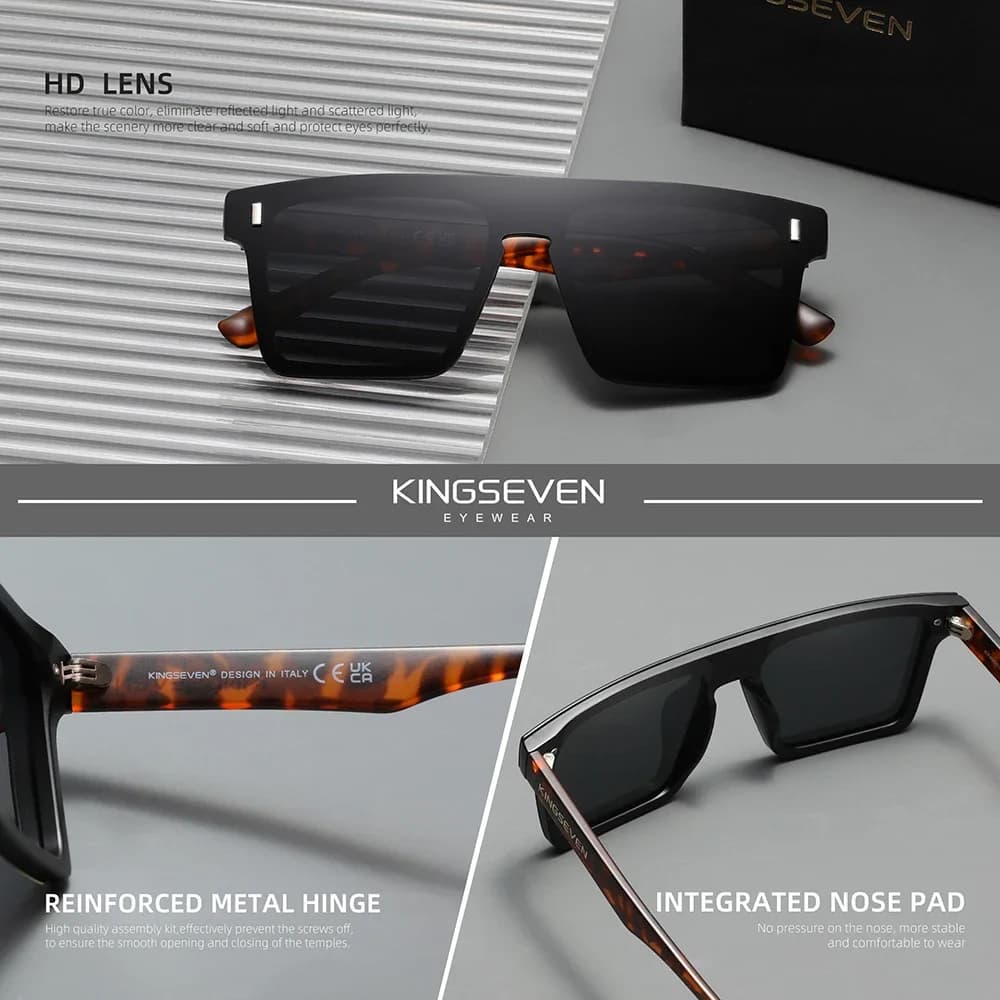 KINGSEVEN – lunettes de soleil polarisées sans monture pour hommes et femmes, à la mode, Anti-UV400,