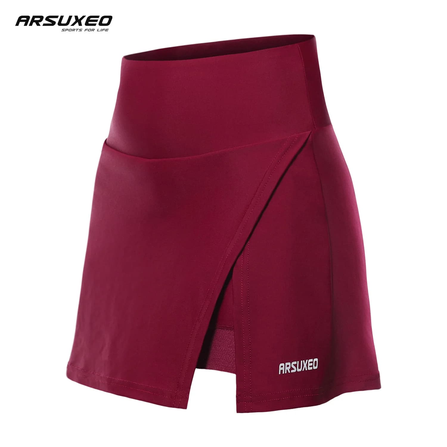 ARSUXEO-Short de cyclisme décontracté avec poches rembourrées pour femme, jupe-culotte pour le tenni