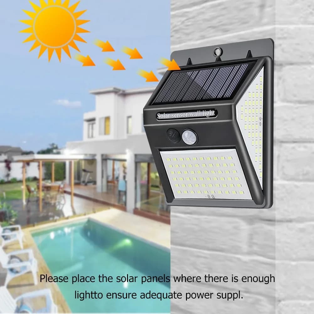 Offre spéciale 144 LED lumière solaire sans fil PIR capteur de mouvement étanche applique solaire al