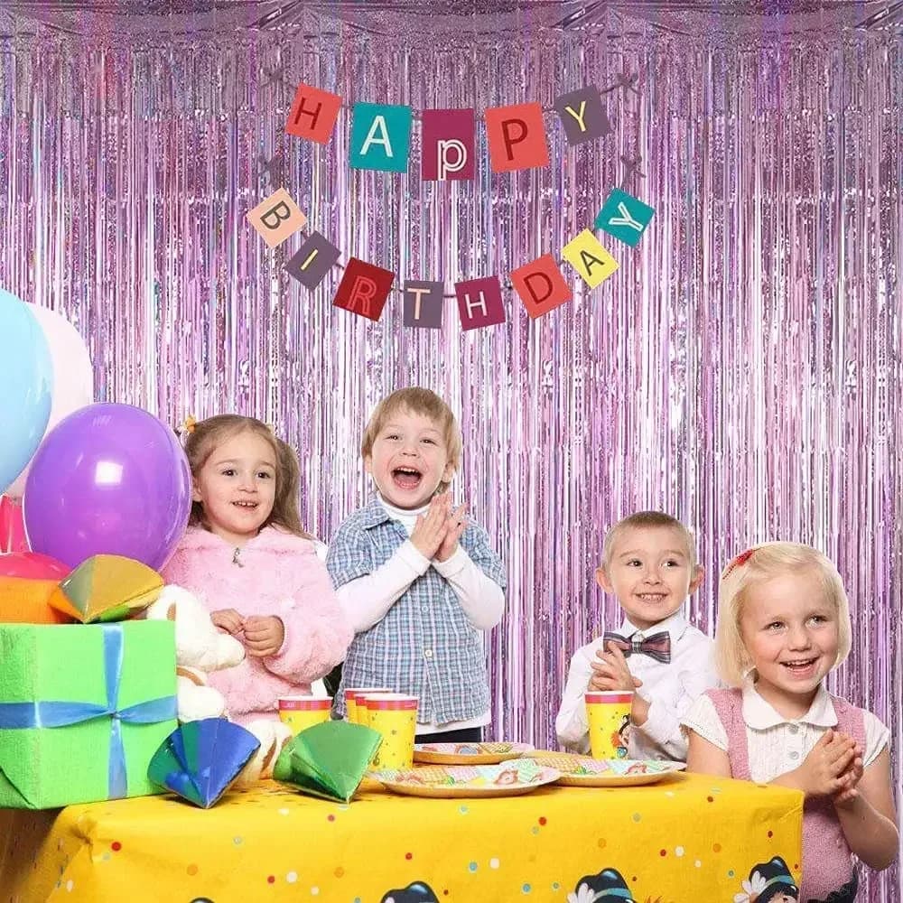 Rideau à franges en feuille d'or rose, pour arrière-plan de fête, stand Photo, remise de diplôme de 