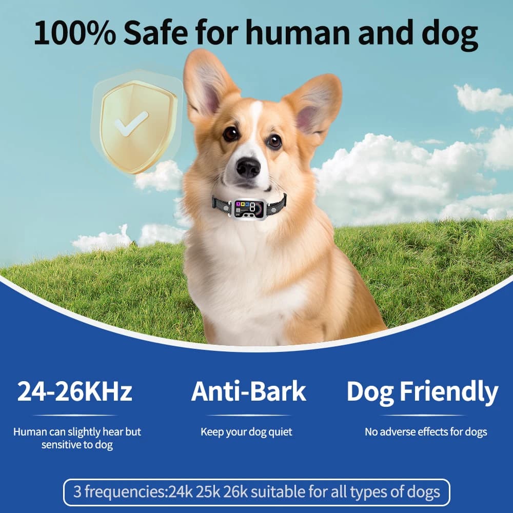 Collier anti-aboiement intelligent pour chiens de grande et moyenne, dispositif de dissuasion ultras