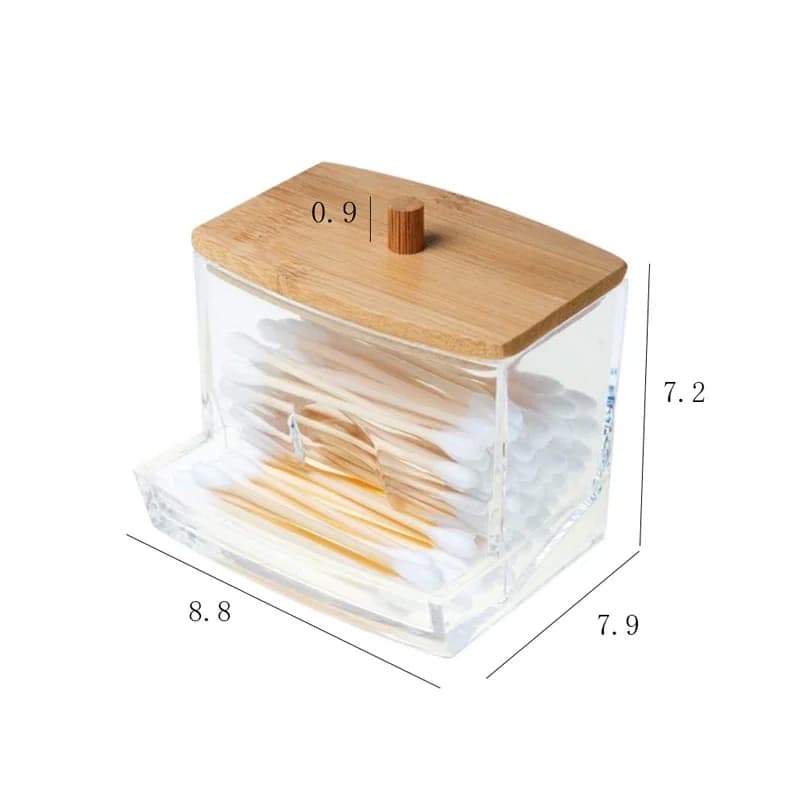 Boîte de rangement pour coton-tige, conteneur pour coton-tige à Double tête, couvercle carré Transpa