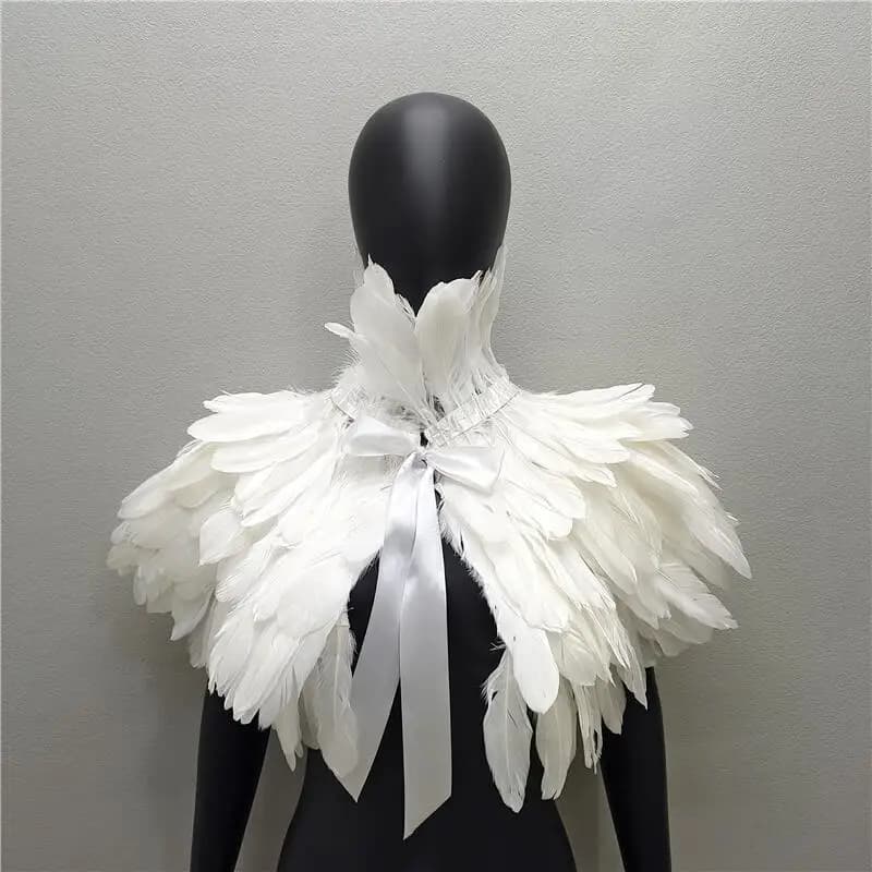 Châle de Style Gothique avec Plumes pour Femme, Robe, Cape, Écharpe, Snood, Dinde, ixde Mariage, Hal