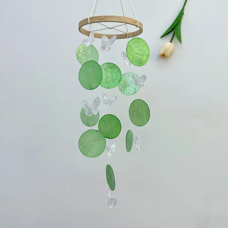 Carillons éoliens en coquillage papillon, attrape-rêves suspendu pour jardin, extérieur, intérieur, 