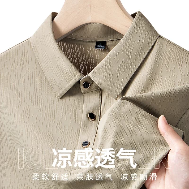 Polo homme M-7XL 8XL 9XL Nouveauté été – Polo homme à manches courtes en soie glacée de haute qualit