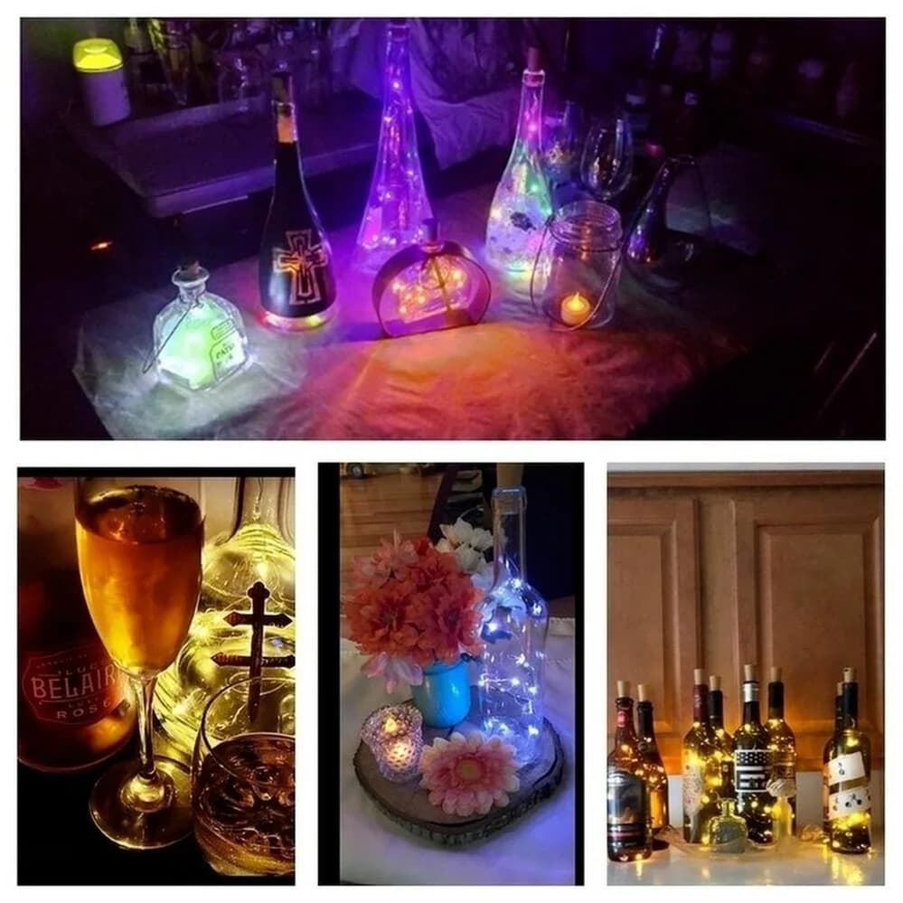 10 pièces LED bouteille de vin lumières avec liège lumières fée Mini chaîne lumières pour bouteilles