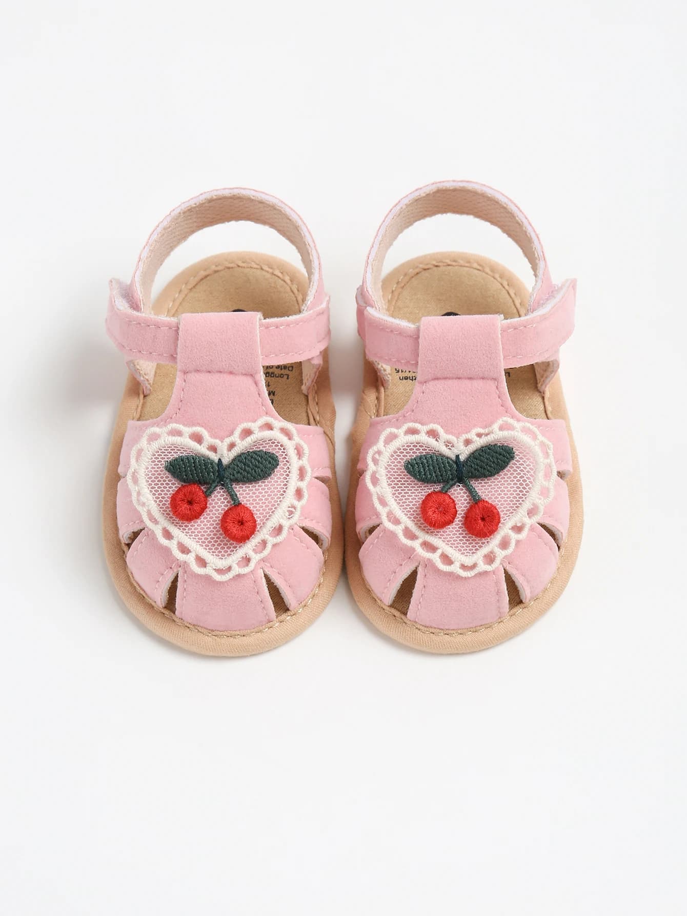 Sandales d'été pour bébé fille, chaussures à semelle en tissu cerise, chaussures pour nouveau-né, ch