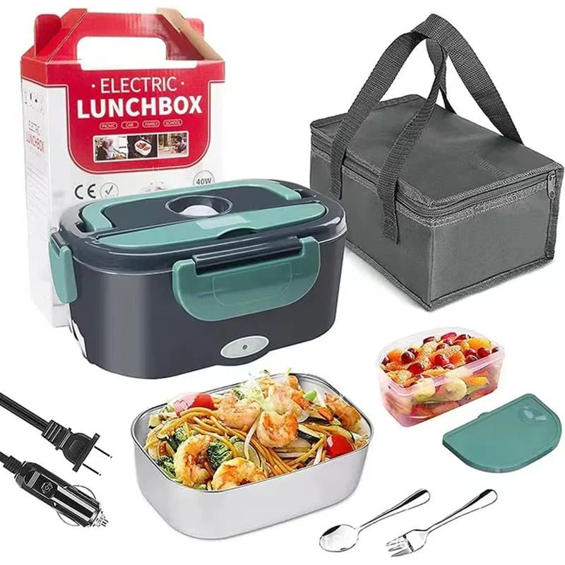 Boîte à déjeuner électrique 1,5 L 60W, chauffe-aliments Portable pour voiture ou maison, anti-fuite,
