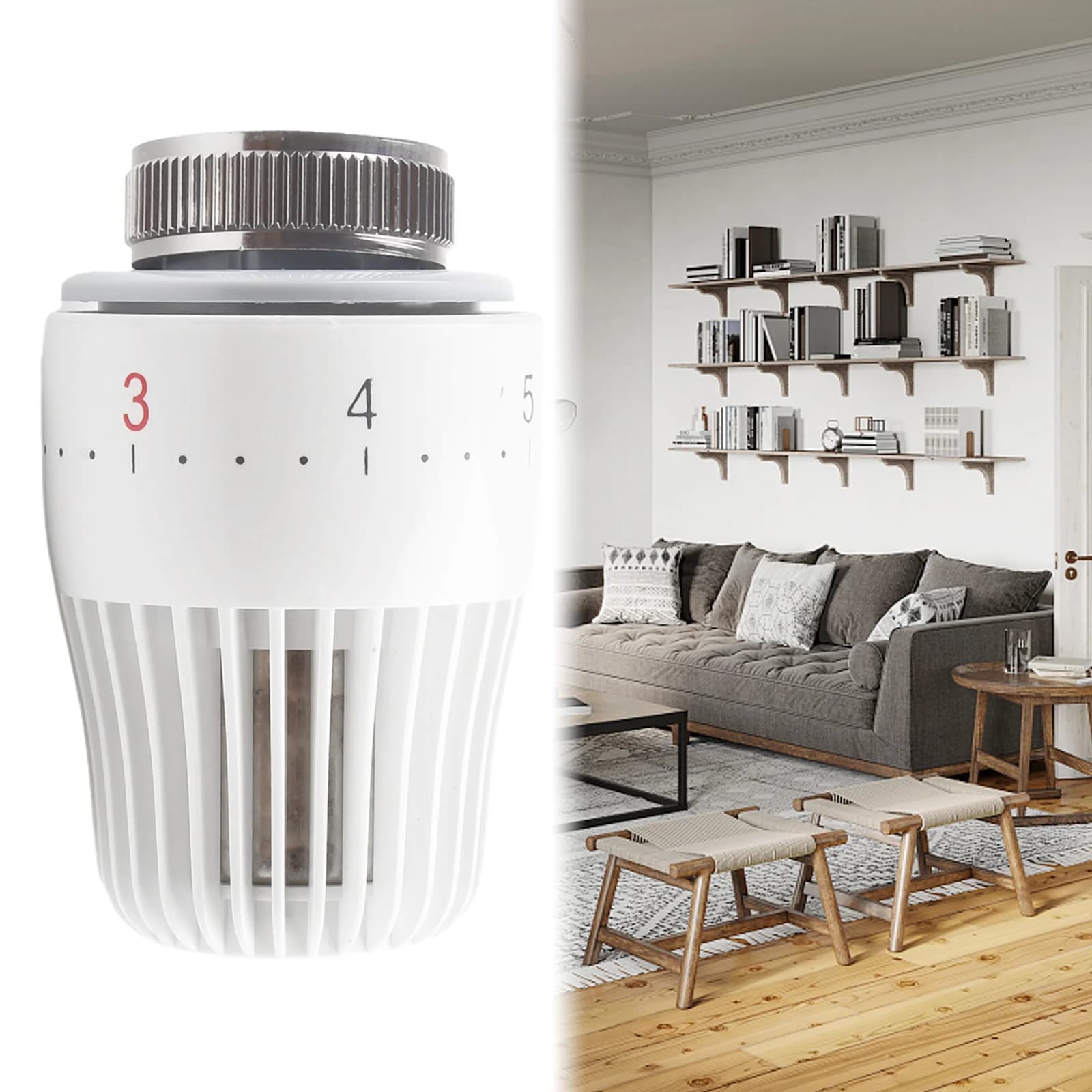 Tête de vanne de contrôle de température thermostatique M30x1.5, tête de capteur de remplacement de 