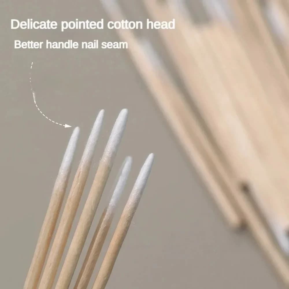 100/300/500 ongles pointe en bois coton-tige bourgeons jetable Ultra-détail correcteur dissolvant de