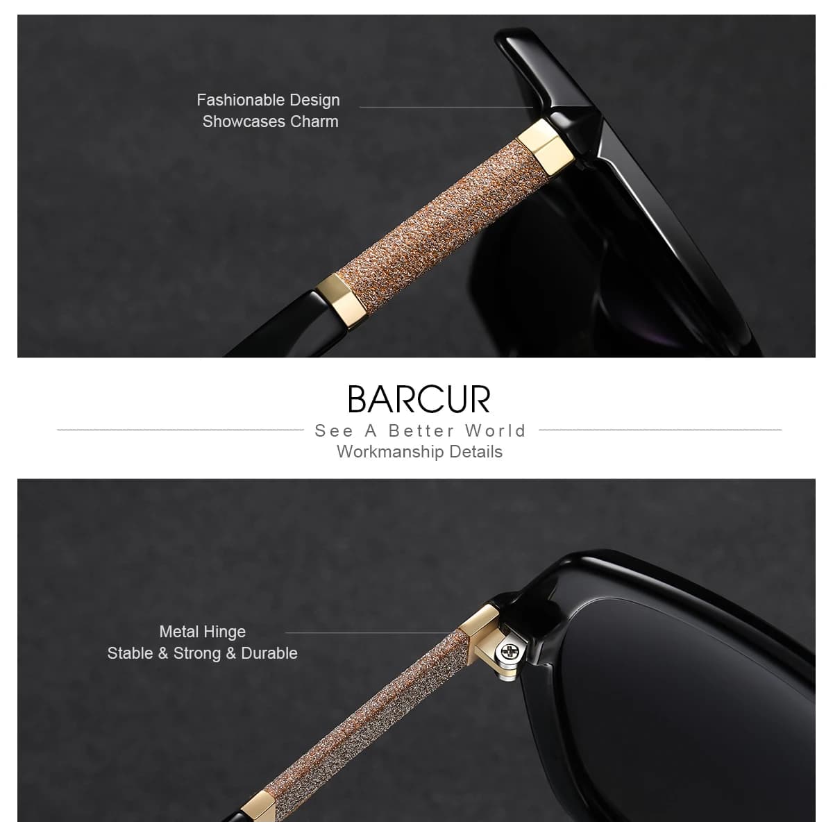 BARCUR Design lunettes de soleil polarisées femmes UV400 dame mode dégradé lunettes de soleil pour l