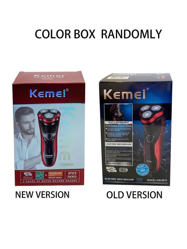 Kemei-Rasoir électrique pour hommes, soins du visage, rasoir à barbe lavable, machine à raser 3D, to