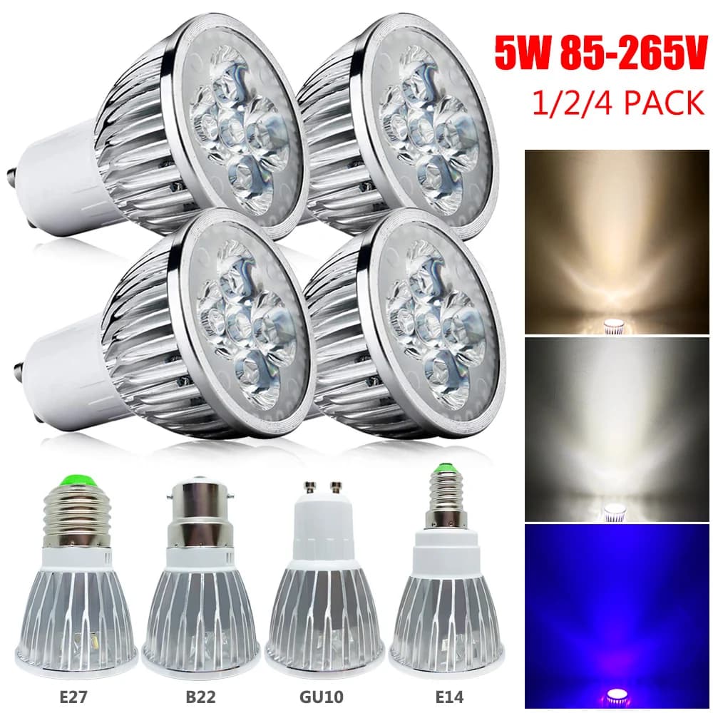 E27 E14 B22 GU10 ampoules LED encastrées ampoule de projecteur haute puissance 5W = 30W lampe de rem