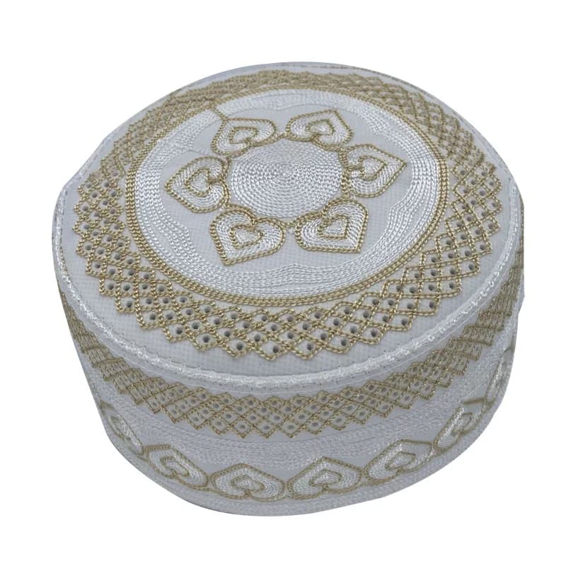 Chapeau de prière musulman en coton brodé pour hommes, Arabie saoudite, chapeaux islamiques, Topkipp