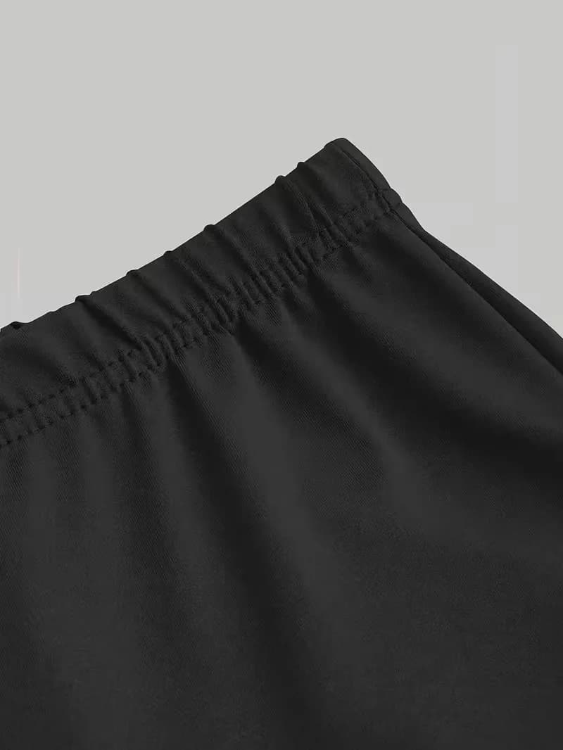 Tenue noire et violette tendance pour filles de 4 à 12 ans : T-shirt à manches courtes et pantalon é