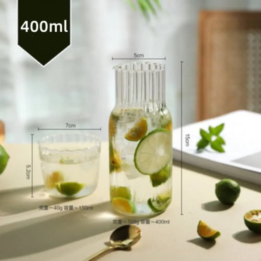 Carafe à eau de chevet en verre avec gobelet, 1 ensemble