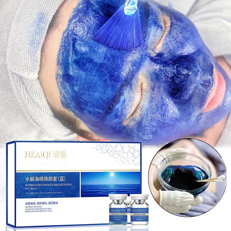 Ensemble d'éponges bleues en poudre de collagène lyophilisée, 80% microcristal, extrait naturel de S