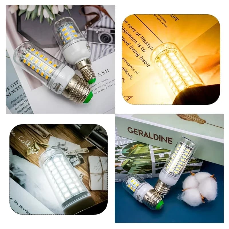 Lampe LED E27 E14 Lampada SMD 5730 220V ampoule de maïs 24 36 48 56 69 72 LED lustre bougie lumière 