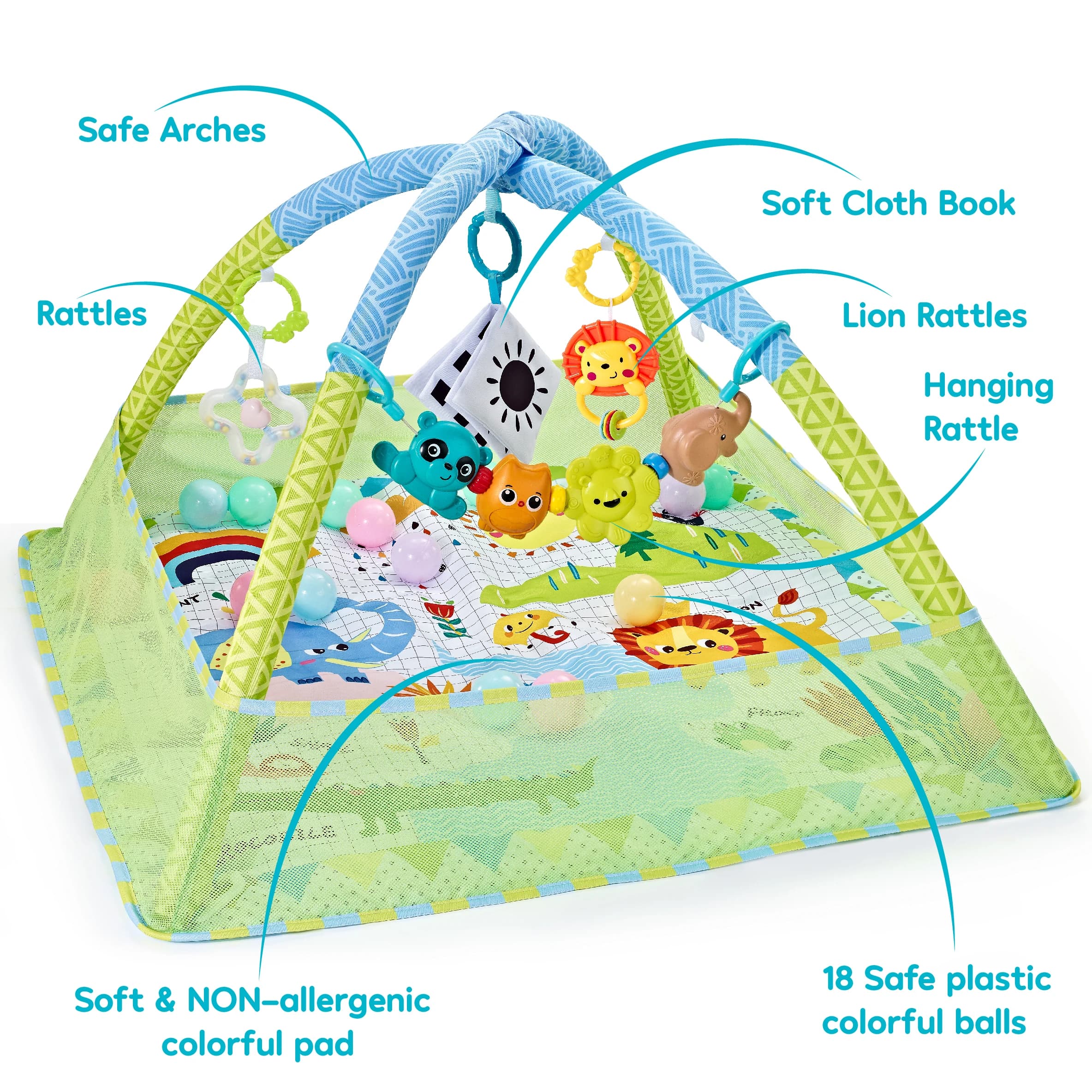 Cadre de Fitness multifonctionnel pour bébé, tapis de jeu pour bébé, couverture de jeu rampant, supp