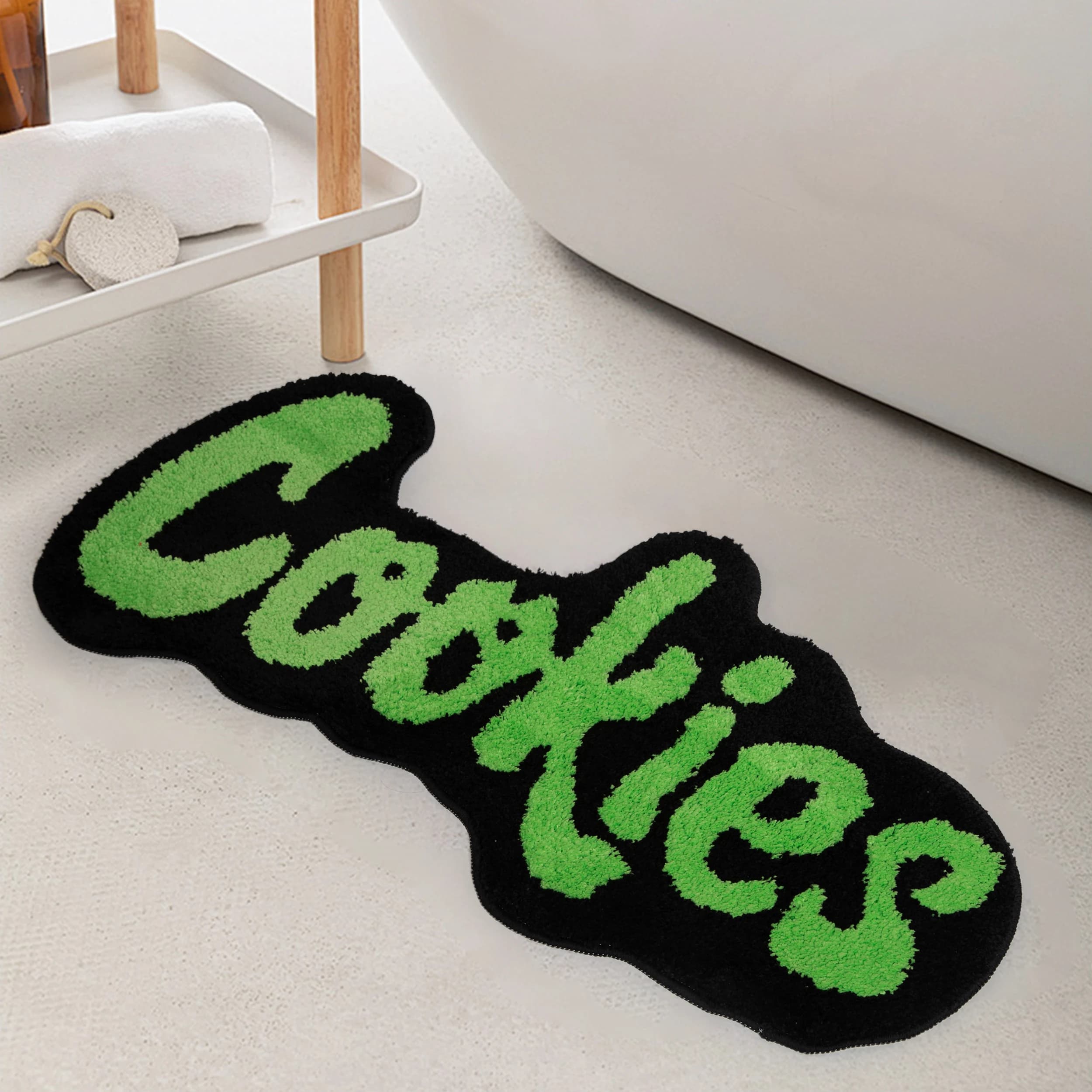 Tapis touffeté « Cookies » - Tapis de sol doux et antidérapant de forme irrégulière, lavable, pour c