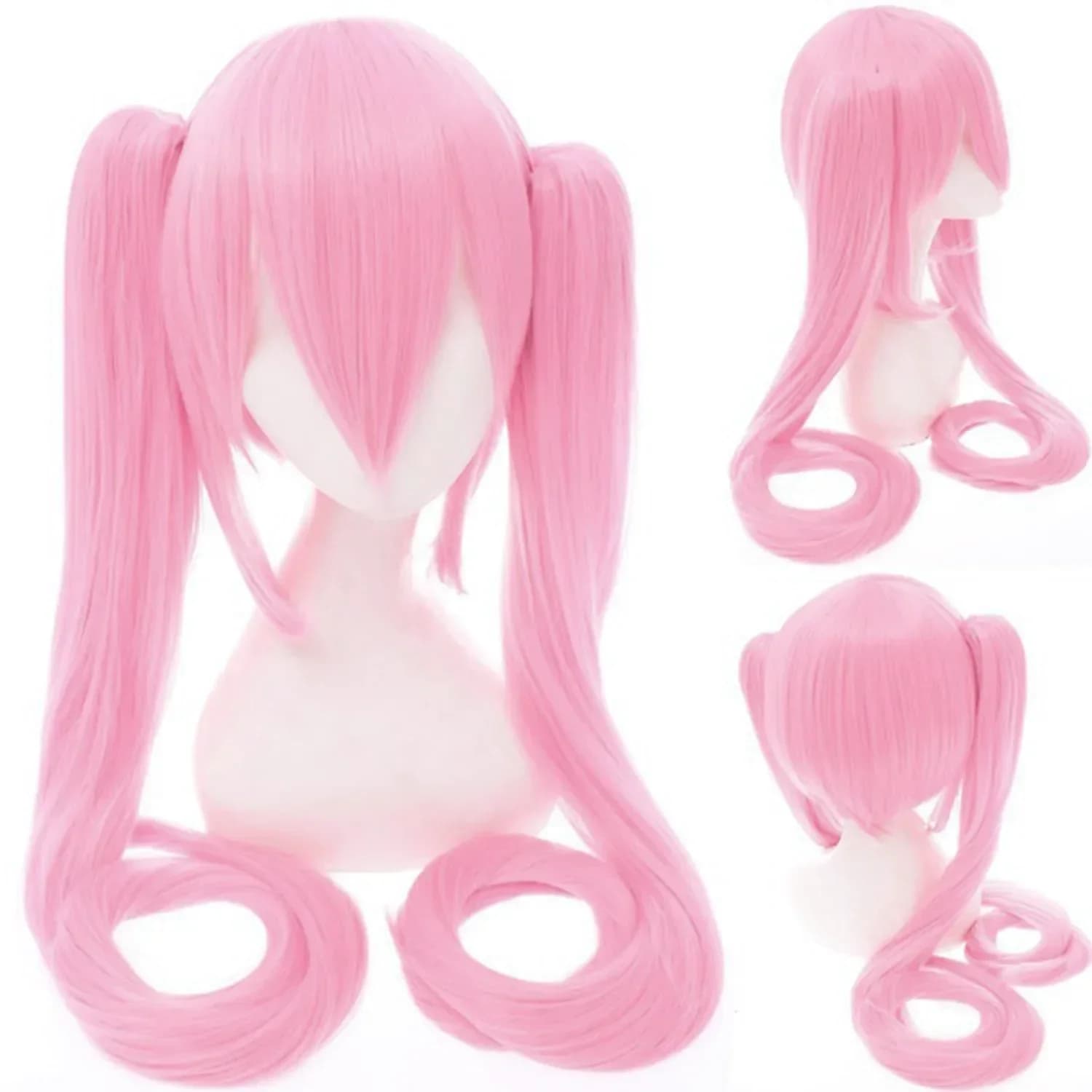 Perruque de cosplay Anime Hatsune Miku, perruque en fibre synthétique double queue de cheval de 110 