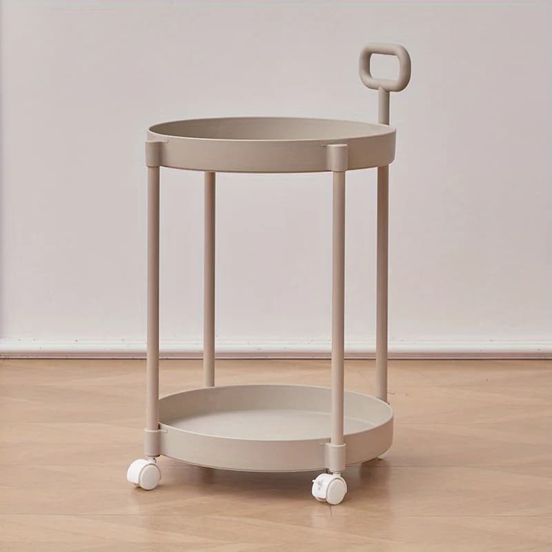 Table d'appoint élégante à 2 niveaux avec roulettes - Table chariot dans le salon | Table de canapé 