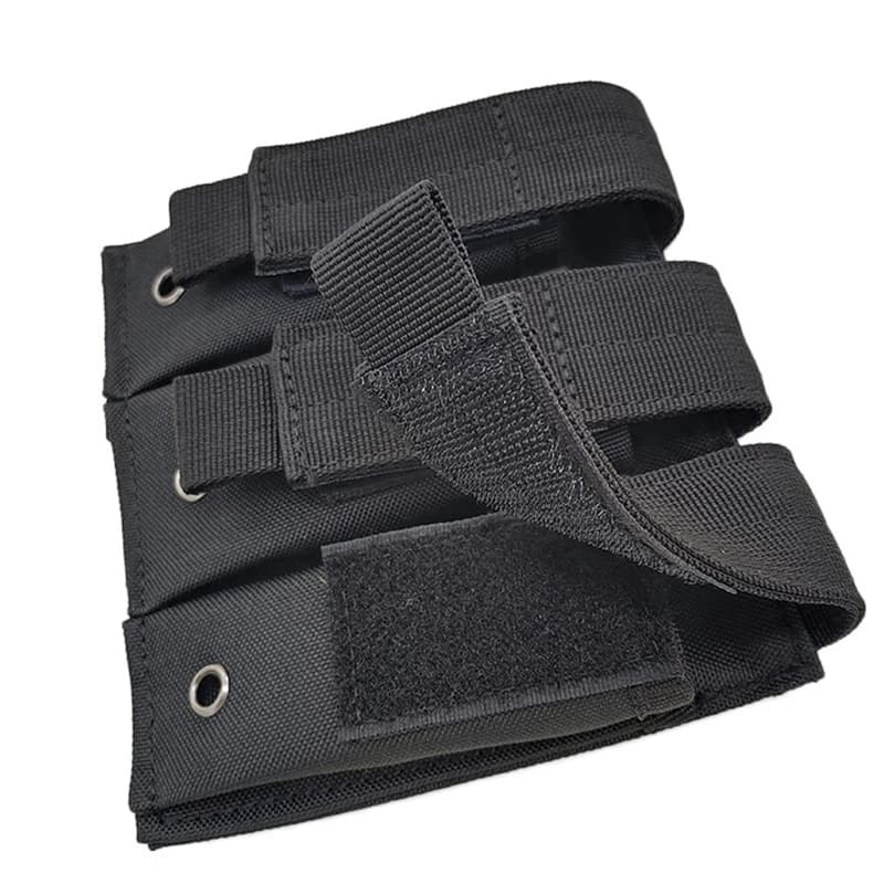 Pochette tactique Molle pour pistolet Triple, étui d'extérieur ouvert simple Double 9mm pour magazin