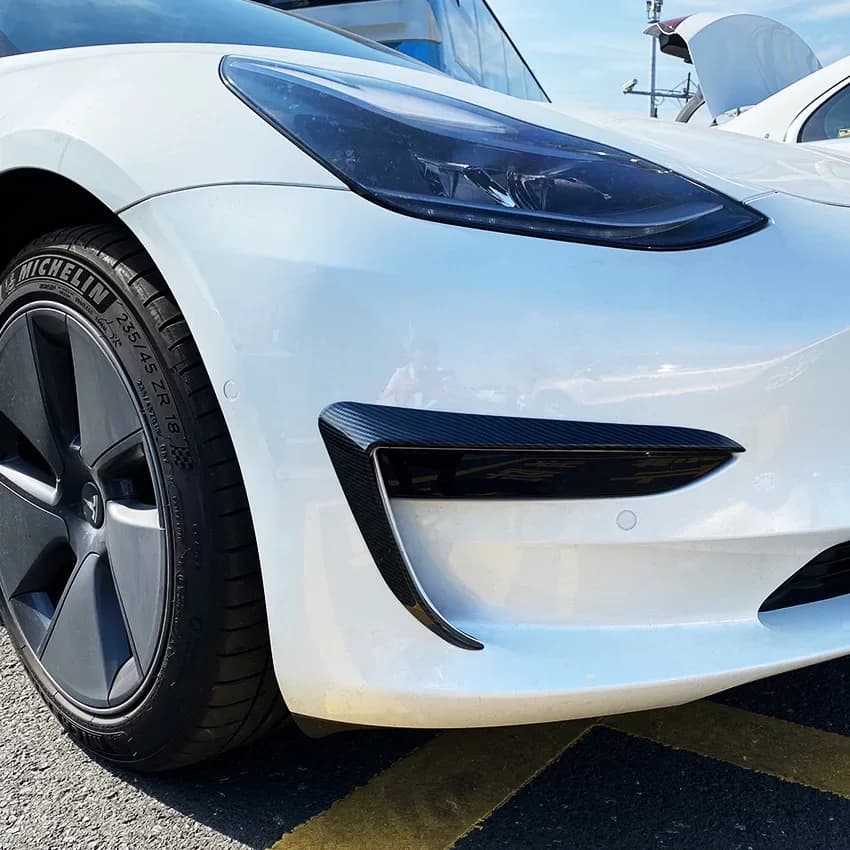 Couvercle de pare-chocs avant, couteau à vent pour Tesla modèle 3 Y ABS, garniture de phare antibrou