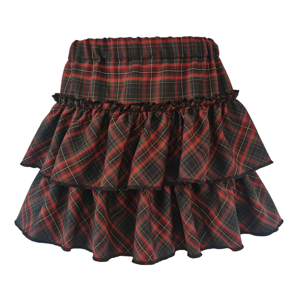 Jupe Lolita Cosplay Y2k rose, taille haute, à carreaux, Style collège japonais, pour jeunes filles