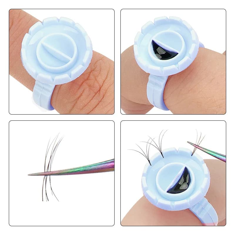 AILEISHI 100 pièces jetable cils colle ventilateur tasse anneaux support conteneur tatouage Pigment 