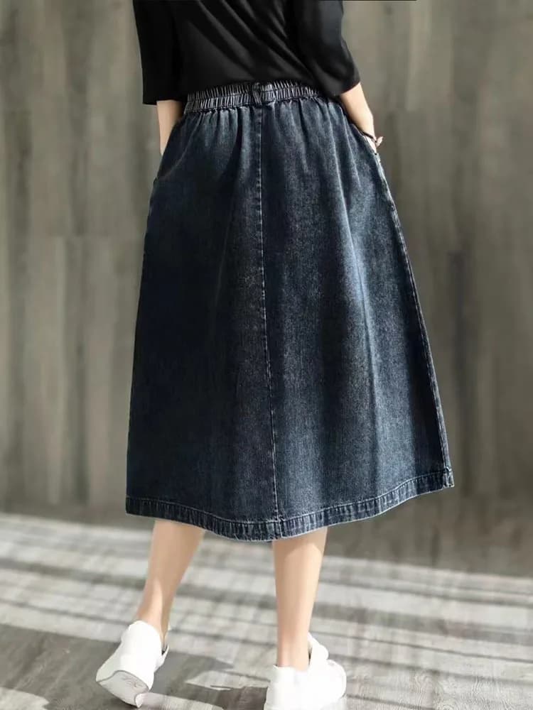 Amax luluE 2024 printemps nouveau Streetwear femmes mode Vintage jupes en Denim amples femmes de lux
