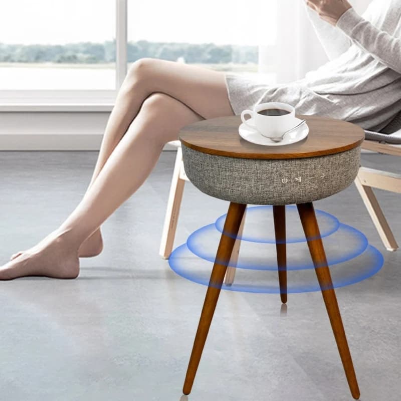 Table basse de chargement sans fil intelligente, Audio stéréo Bluetooth, Table d'appoint de canapé, 