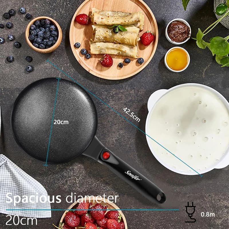 Macifer-Crêpière électrique avec trou de crochet, plaque de cuisson antiarina, machine à petit-déjeu