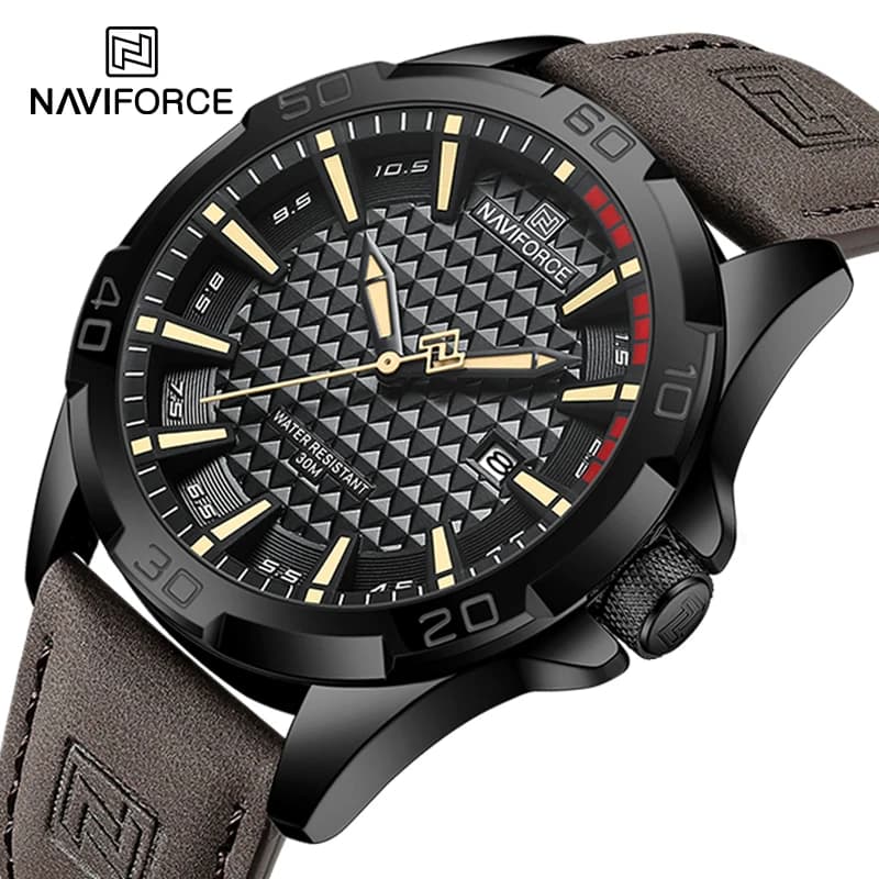 NAVIFORCE hommes Sport décontracté militaire Quartz calendrier montre-bracelet pour homme d'affaires