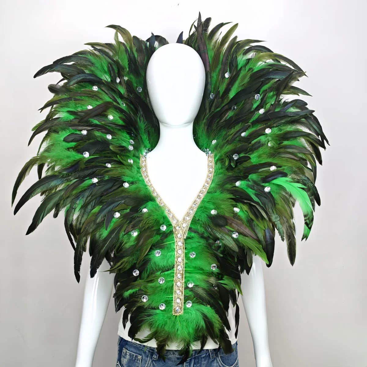 Robe de bal de remise de diplôme unisexe, accessoires de carnaval, châle en plumes, maquillage sur s