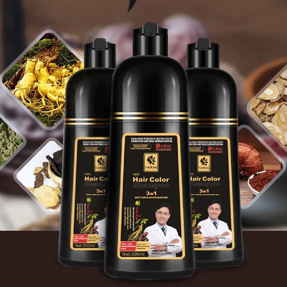 Shampooing Teinture Bio Naturel, Rapide, Permanent, Cheveux, Essence de Plantes, Crème Couvrante, Co